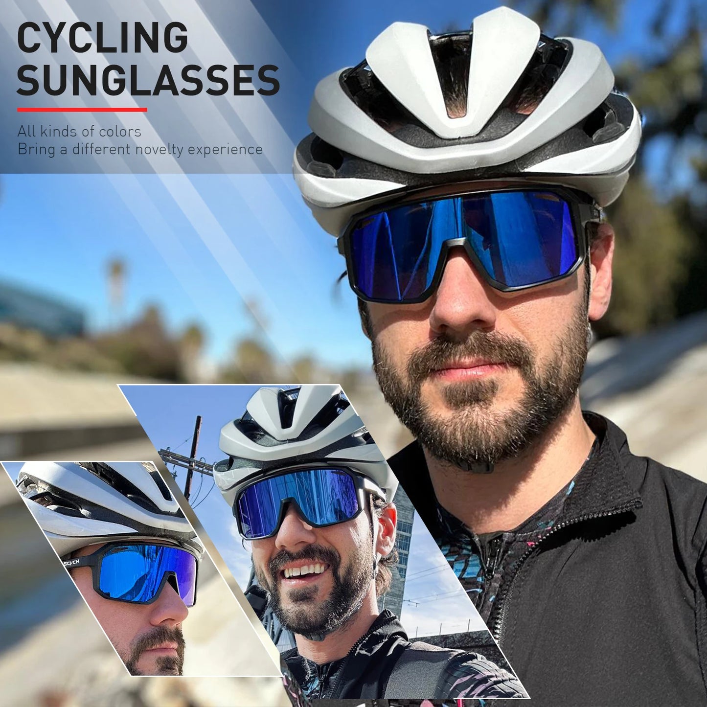 SCVCN New Outdoor Cycling Sunglasses Men Road Driving Bike Glasses Sports Mountain Climbing Women Bicycle Cycling UV400 Goggles