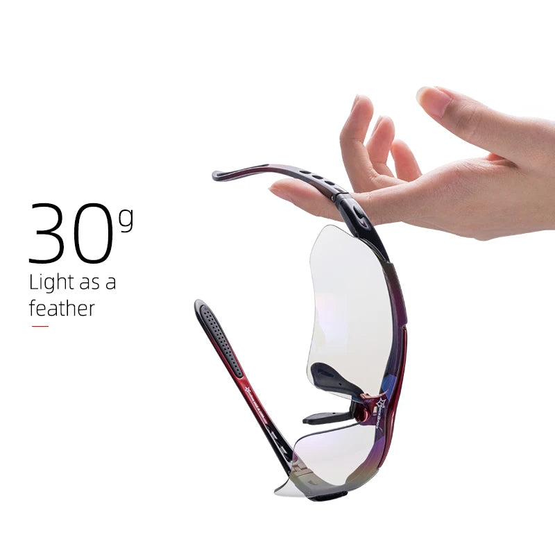 ROCKBROS Cycling Polarized glasses Bike Photochromic Outdoor Sports Sunglasses MTB PC Goggles Eyewear 5/3 Lens Bicycle Accessory